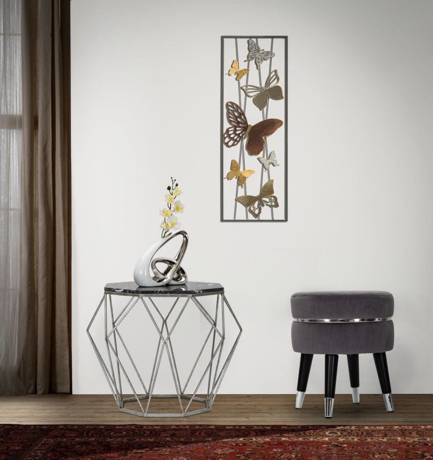 Mauro Ferretti BAR STOOL PARIS GRIGIO/SILVER CM Ø 35X40,5