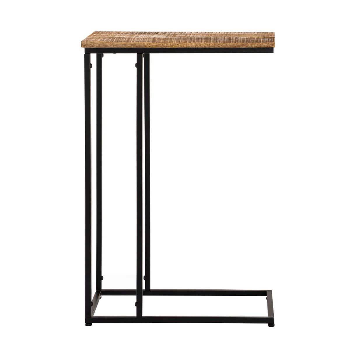 Voglrieder kreatives Wohnen Bijzettafel hout 25x60x40cm duurzame banktafel laptoptafel C-tafel Toronto metalen frame