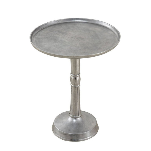Voglrieder kreatives Wohnen Bijzettafel metaal rond ø 44x52 cm decoratieve tafel Adlon zilver of goud met design middenvoet aluminium