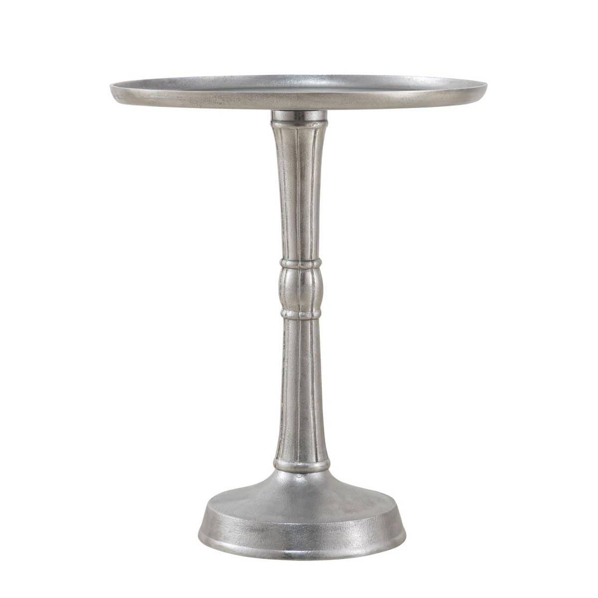 Voglrieder kreatives Wohnen Bijzettafel metaal rond ø 44x52 cm decoratieve tafel Adlon zilver of goud met design middenvoet aluminium