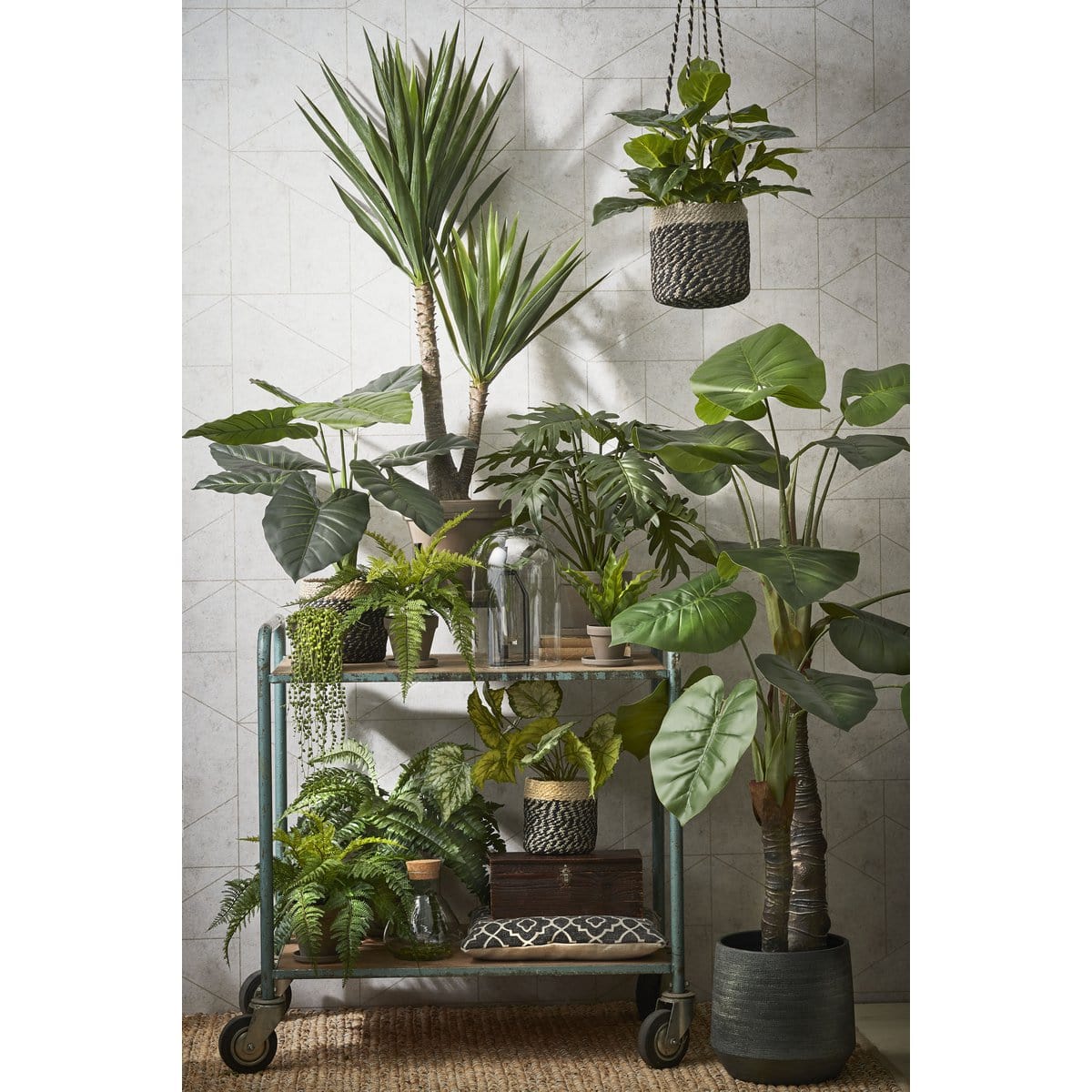 Mica Decorations Bonaparte Mand voor Planten - H18 x Ø18 cm - Jute - Zwart
