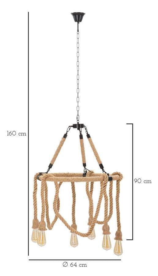 Mauro Ferretti CEILING LAMP ROPE CIRCLE CM Ø 64x90