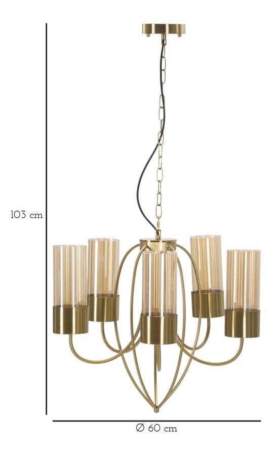 Mauro Ferretti CEILING LAMP VERSAILLES 5 LIGHTS CM Ø 80X103