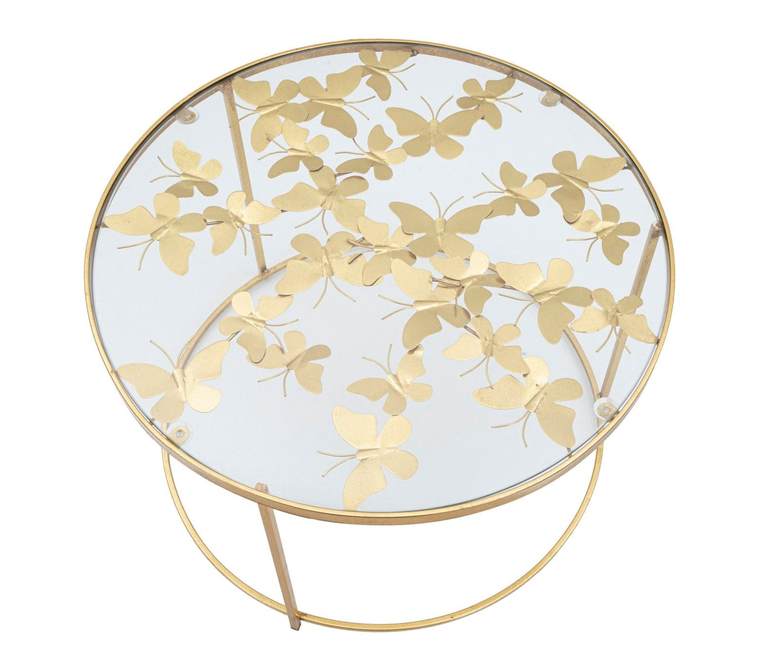 Mauro Ferretti COFFEE TABLE BUTTERFLIES CM Ø 60X40,5