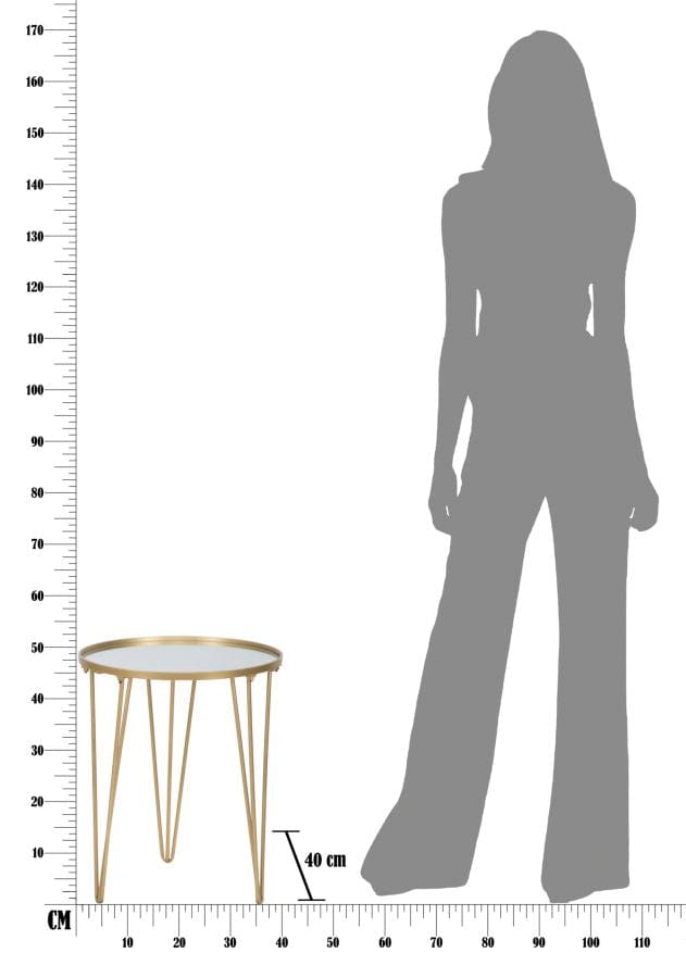 Mauro Ferretti COFFEE TABLE GLAM GOLD/MIRROR CM Ø 40X49