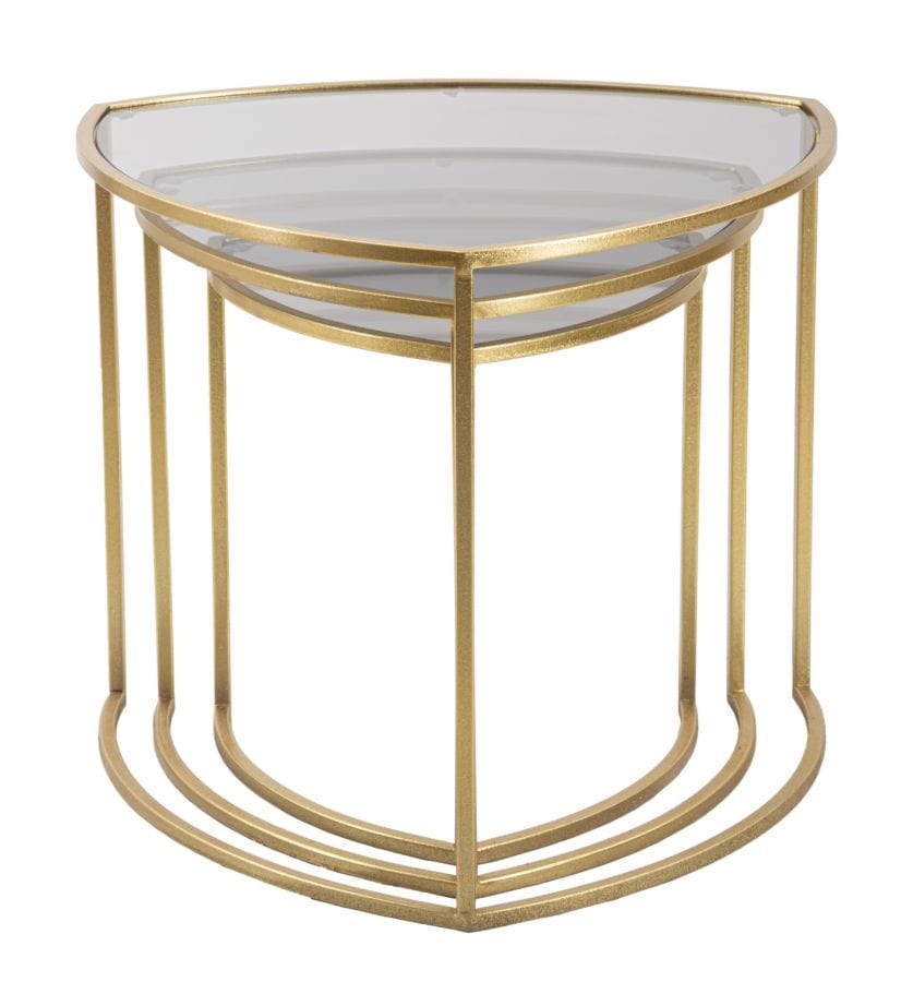 Mauro Ferretti COFFEE TABLE TRIANGLE SET 3 PZ CM Ø 60X50-50X45-40X40