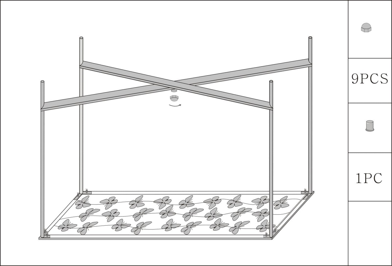 Mauro Ferretti CONSOLE BUTTERFLIES GLASS CM 100X35X80