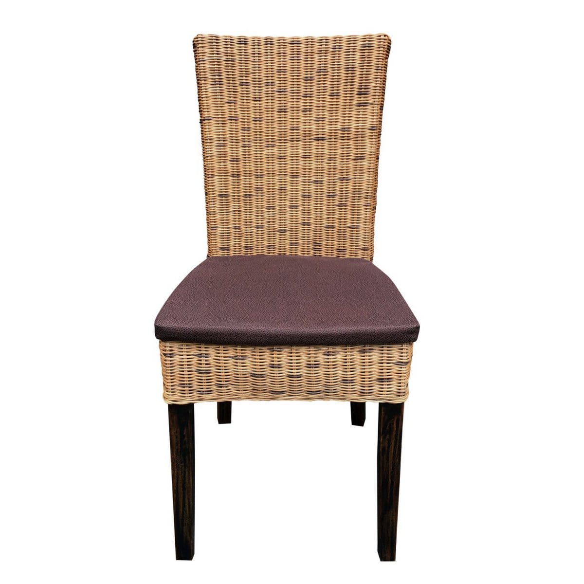 Voglrieder kreatives Wohnen Eetkamerstoelen set van 6 rotan stoelen wintertuin rieten stoelen Cardine cabana zitkussen bruin
