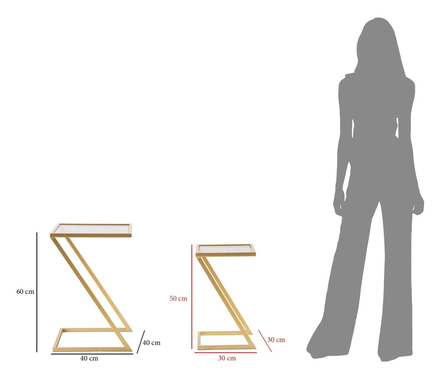 Mauro Ferretti END TABLE Z SET2PC CM 40X40X60-30X30X50