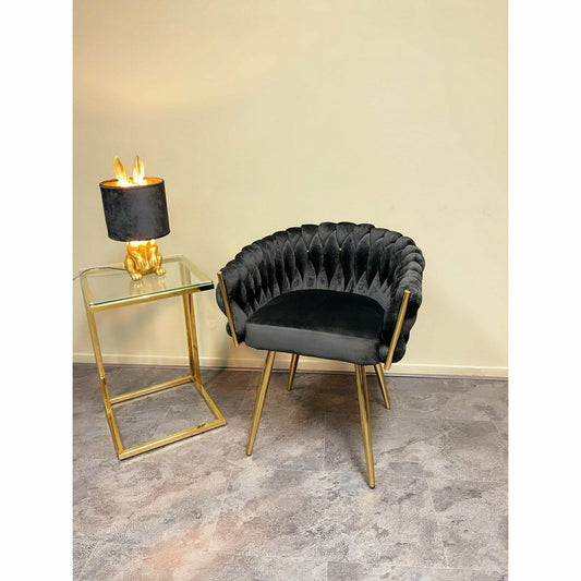 Luxury Living B.V. Eva Chair Velvet Black Gold Frame
