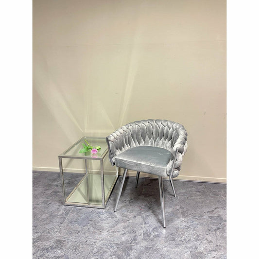 Luxury Living B.V. Eva Chair Velvet Grey Chrome Frame
