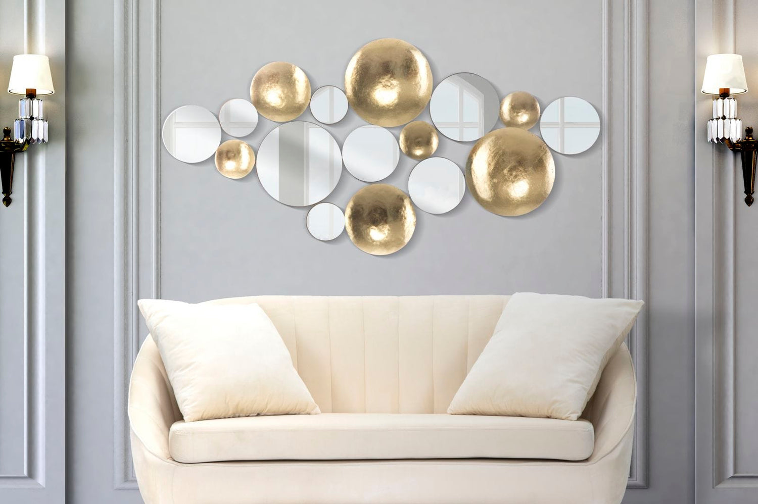 Mauro Ferretti GOLD PANEL MIRROR GLAM CM 118X2,5X60