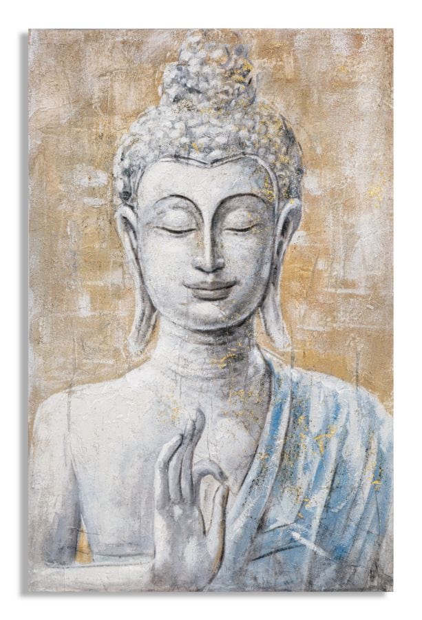 Mauro Ferretti HANDMADE WALL PAINTING BUDDHA LIGHT -B- CM 80X3X120