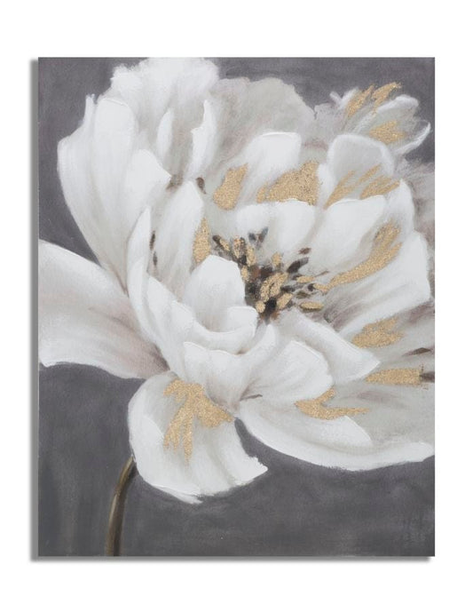 Mauro Ferretti HANDMADE WALL PAINTING WHITE/GOLD FLOWER CM
80X3,7X100