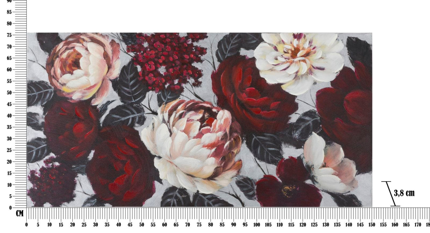 Mauro Ferretti HANDMADE WALL PAINTING WHITE/RED FLOWER LIGHTBACK
 150X3,8X76