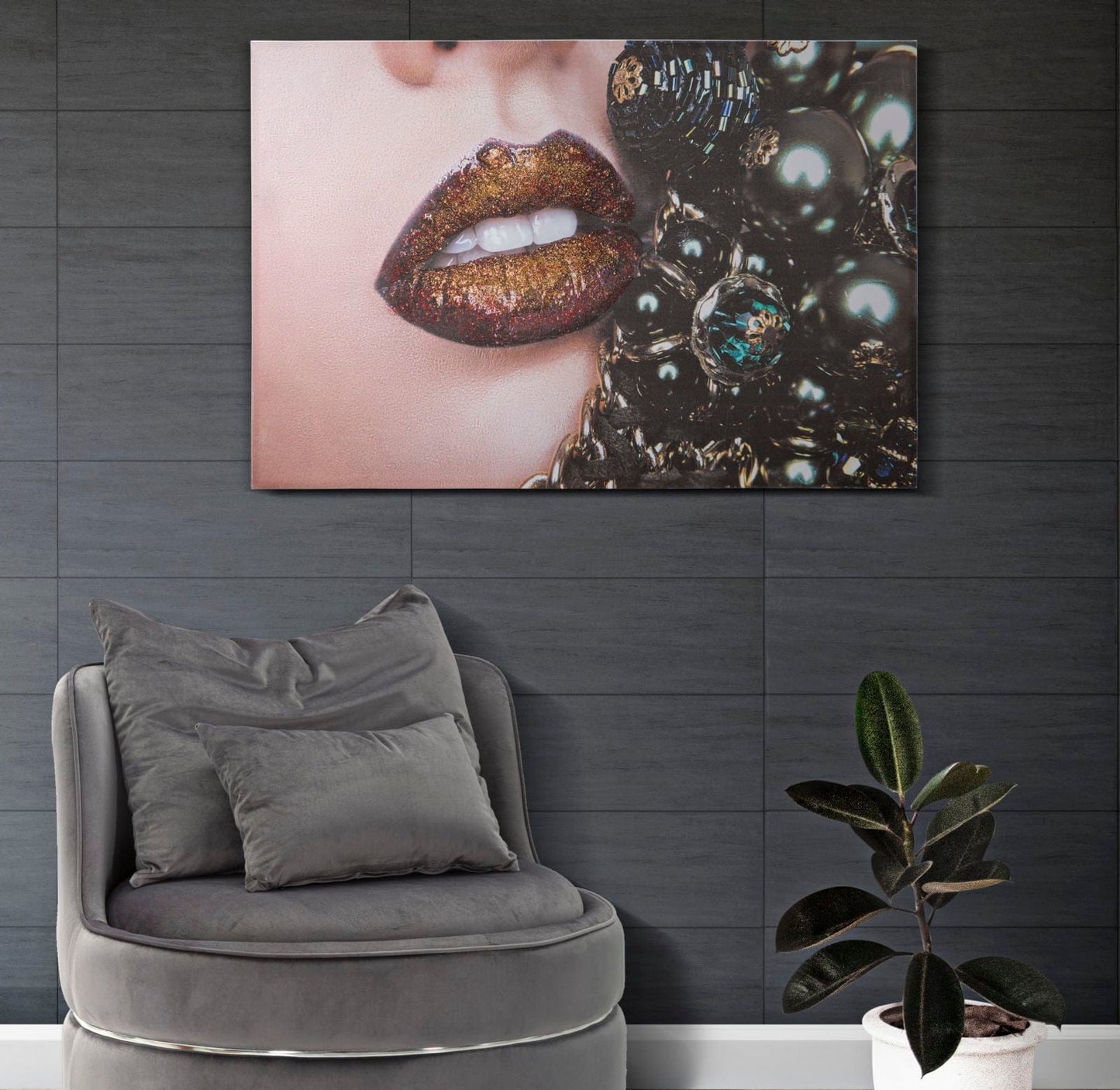 Mauro Ferretti HANDMADE WALL PRINTINGBEAUTIFUL LIPS
 CM 80X3,8X120