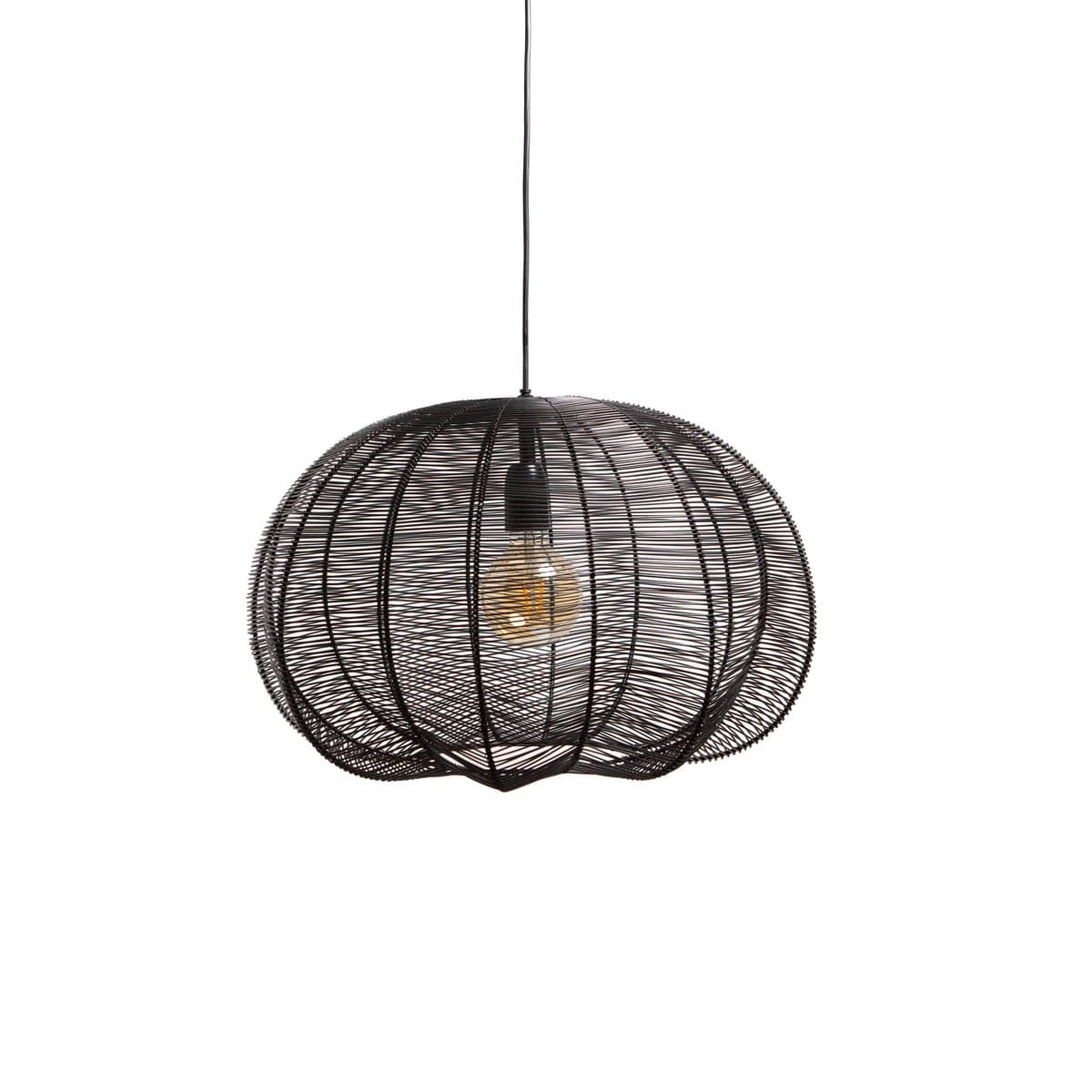 1304 Design Hanglamp FARAH mat zwart Ø50x38cm