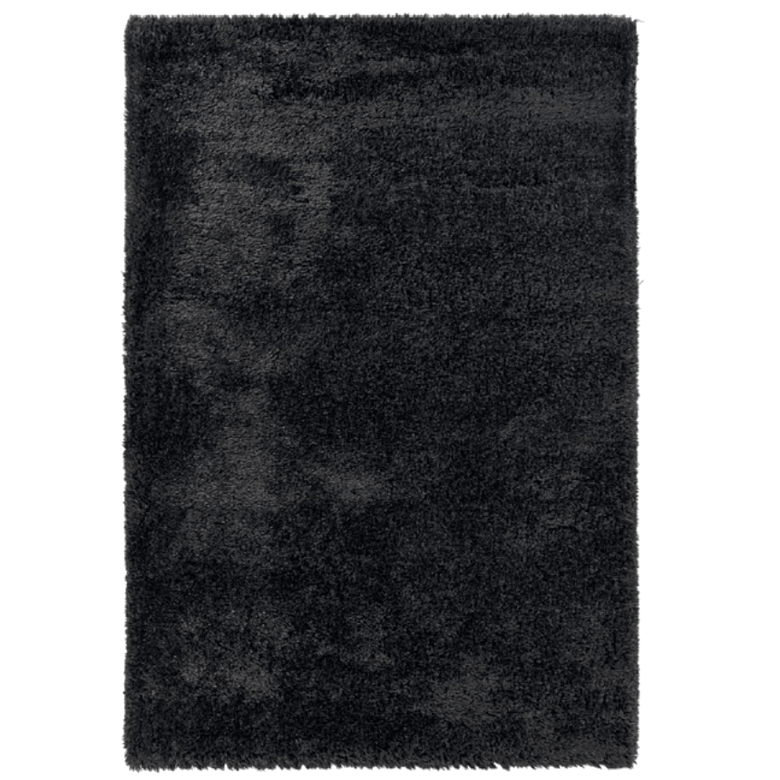 Mrcarpet Hoogpolig Vloerkleed Antraciet/Zwart Loof Shaggy 160x230cm