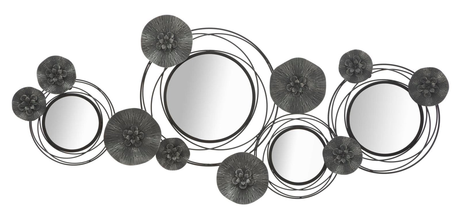 Mauro Ferretti IRON PANEL WITH MIRRORS DARK ROUND CM 117X5,5X49