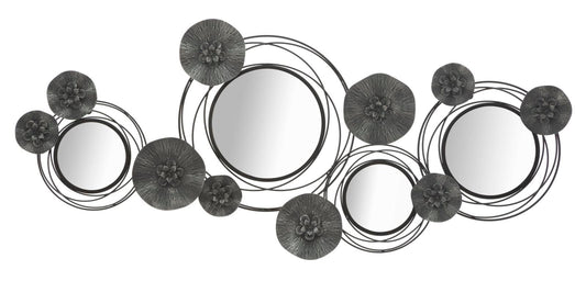 Mauro Ferretti IRON PANEL WITH MIRRORS DARK ROUND CM 117X5,5X49