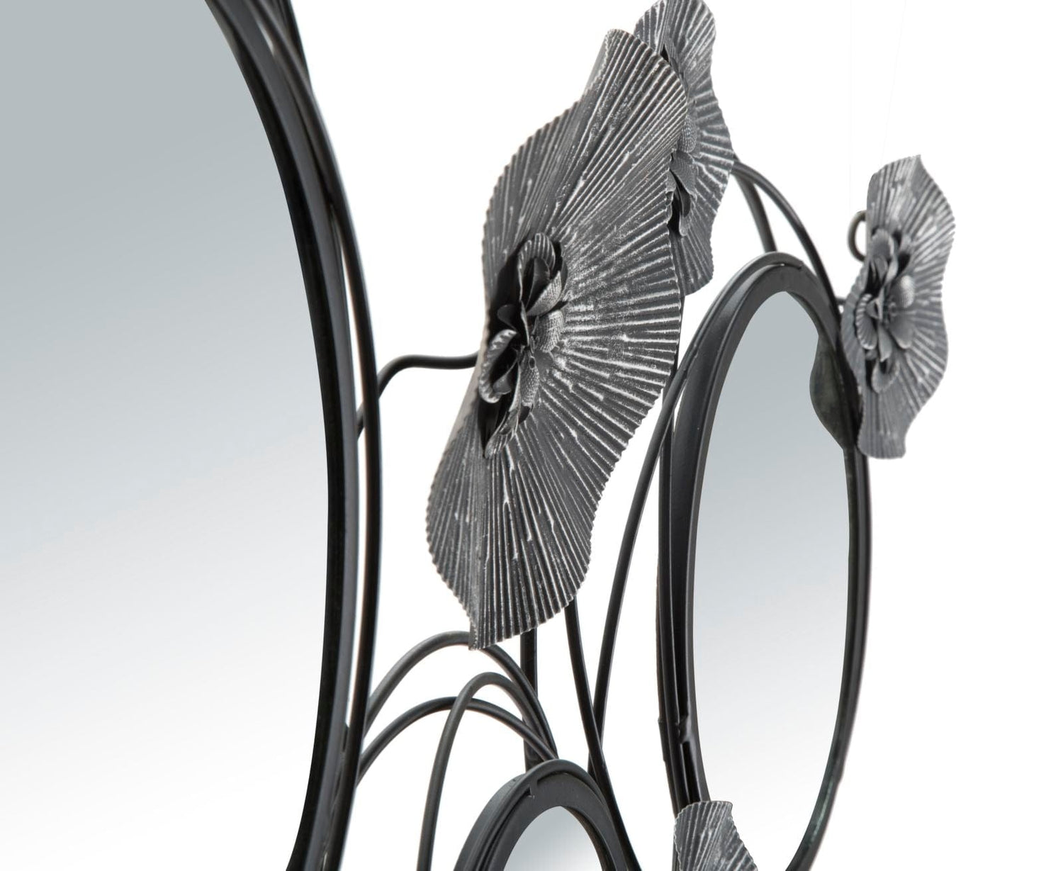 Mauro Ferretti IRON PANEL WITH MIRRORS DARK ROUND CM 117X5,5X49