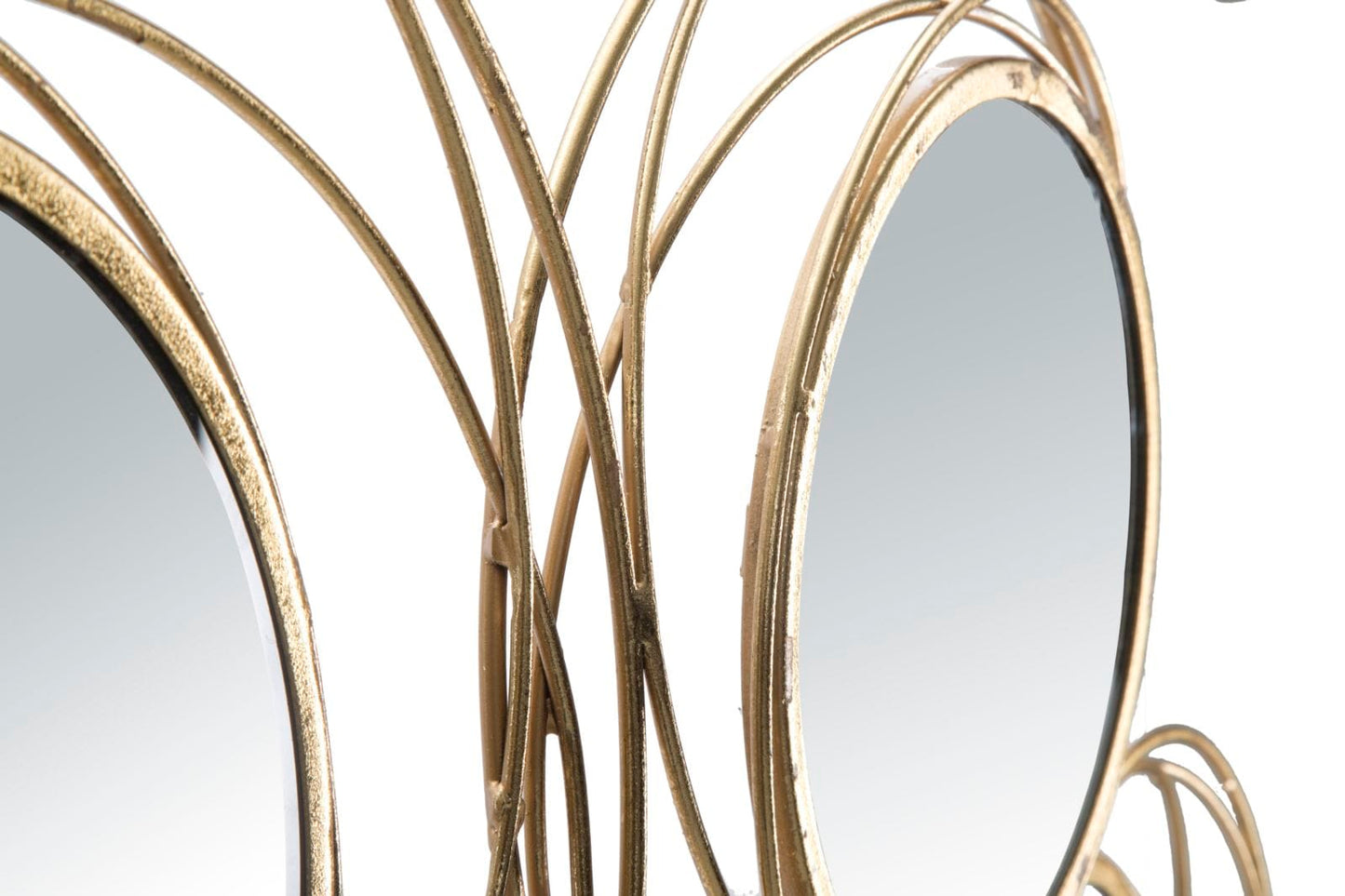 Mauro Ferretti IRON PANEL WITH MIRRORS GOLD ROUND CM 124,5X4X53,5
