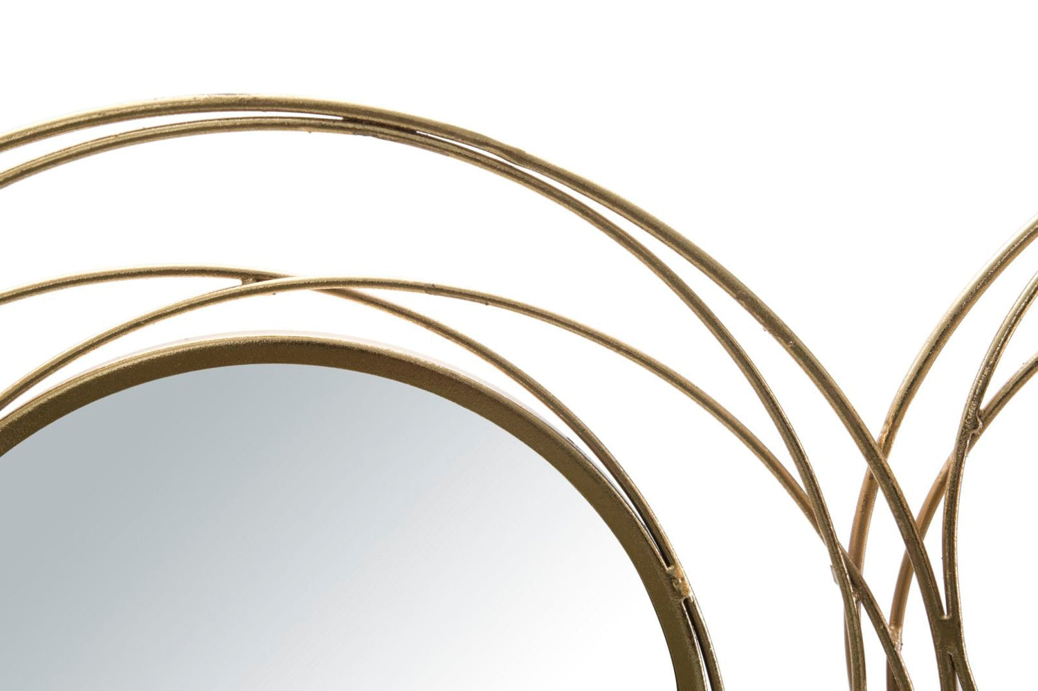 Mauro Ferretti IRON PANEL WITH MIRRORS GOLD ROUND CM 124,5X4X53,5