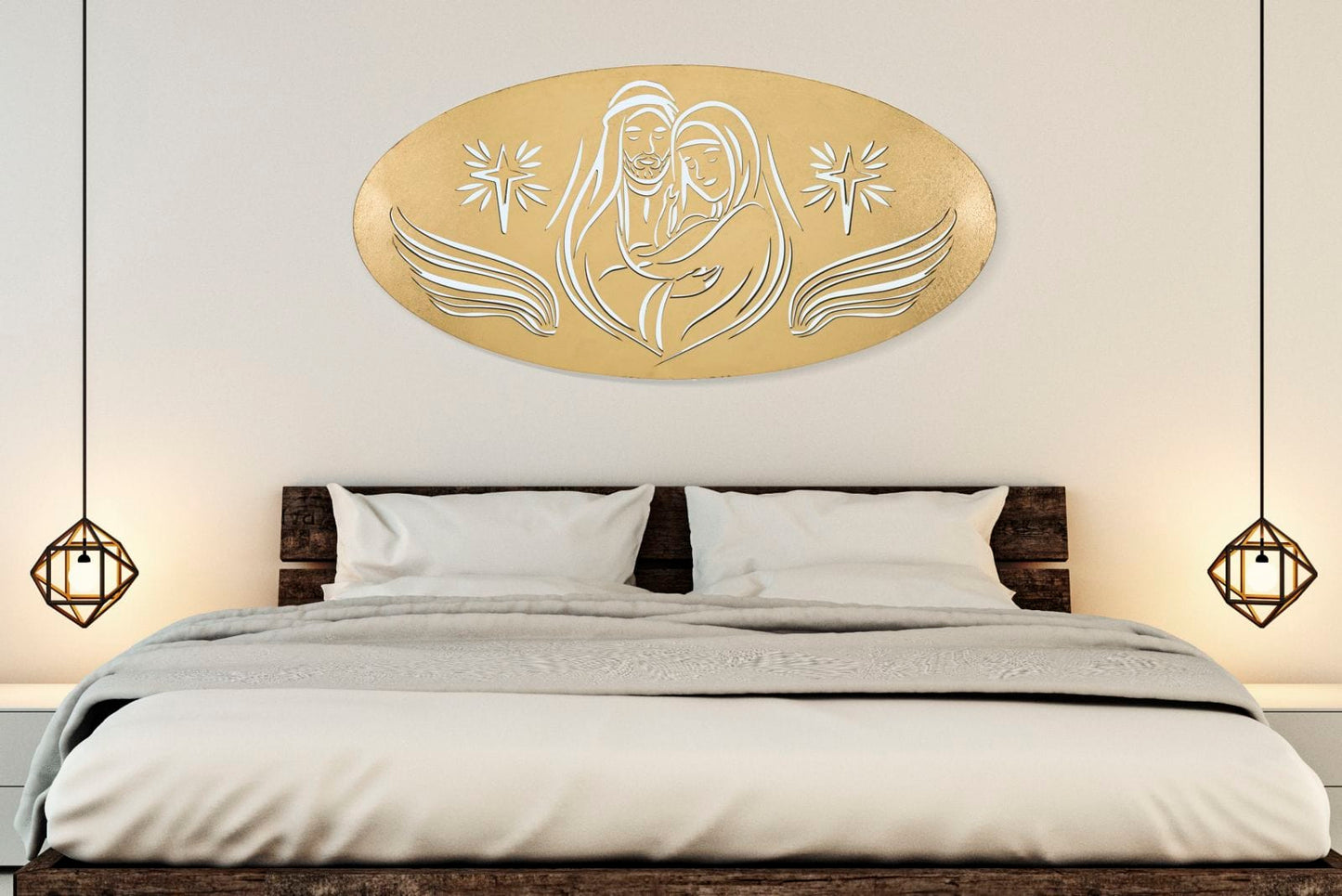 Mauro Ferretti IRON WALL PANEL NATIVITY GOLD -B- CM 120X2X60