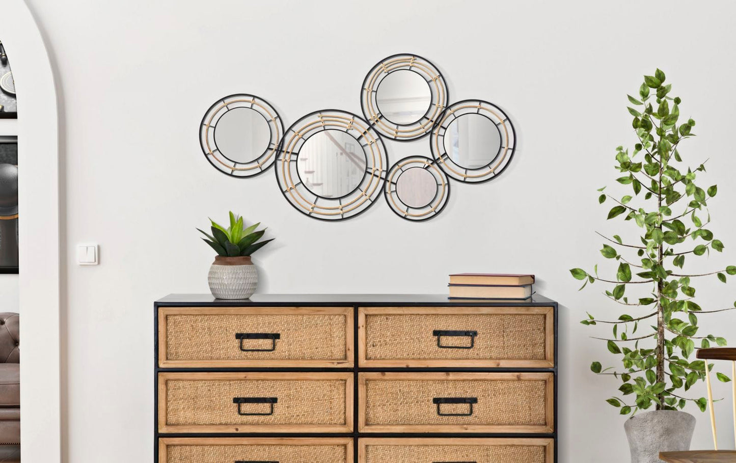 Mauro Ferretti IRON WALL PANEL WITH MIRRORS OPORTO CM 111X9,5X59