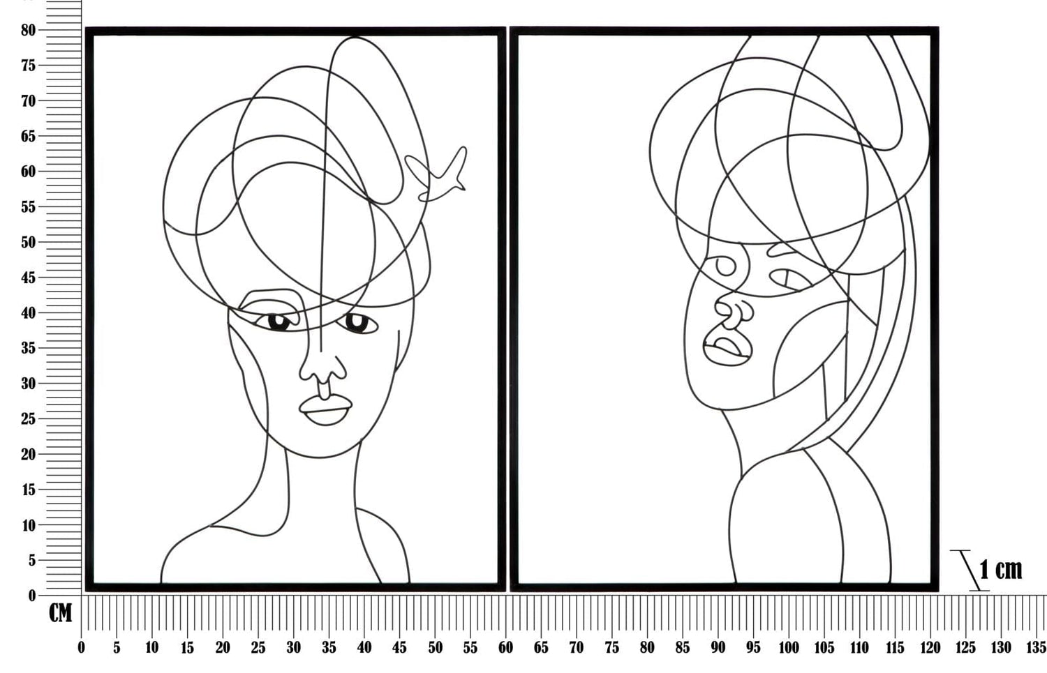 Mauro Ferretti IRON WALL PANEL WOMAN SIMPLY SET 2PCS CM 60X1X80