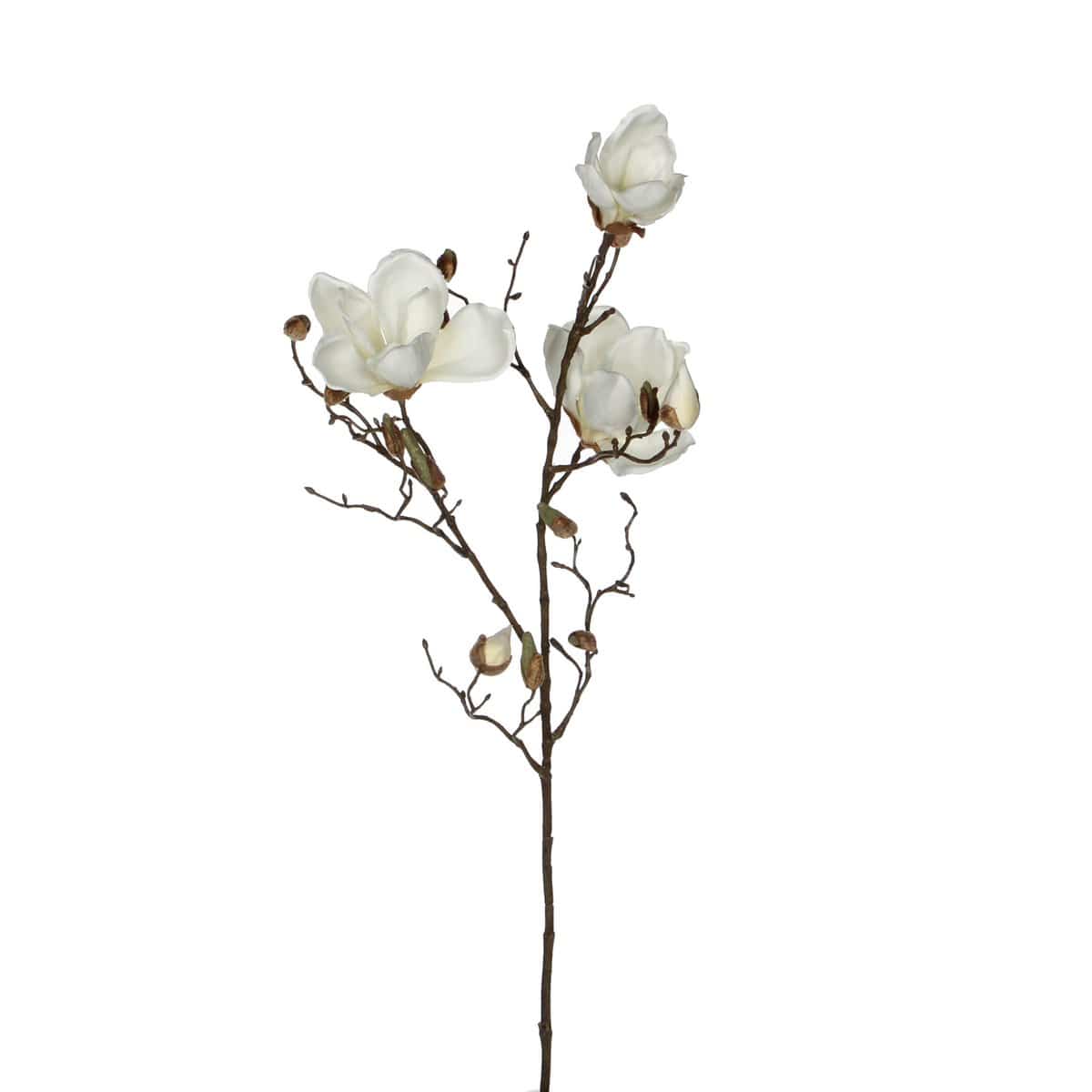 Mica Decorations Magnolia Kunstbloem - H88 cm - Wit
