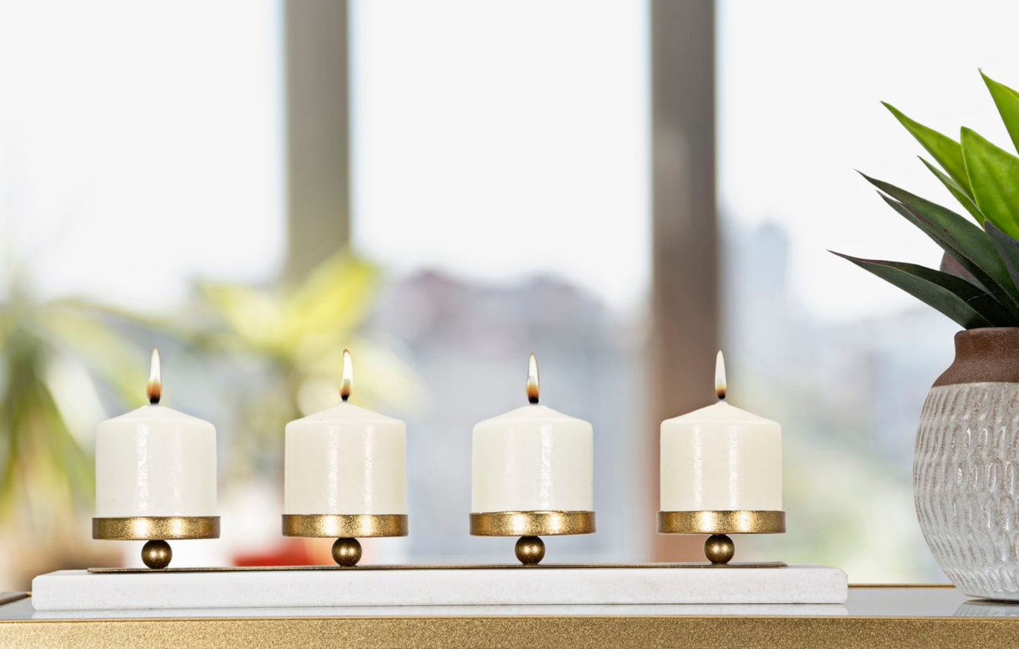 Mauro Ferretti MARBLE CANDLE HOLDER CM 40X10X5