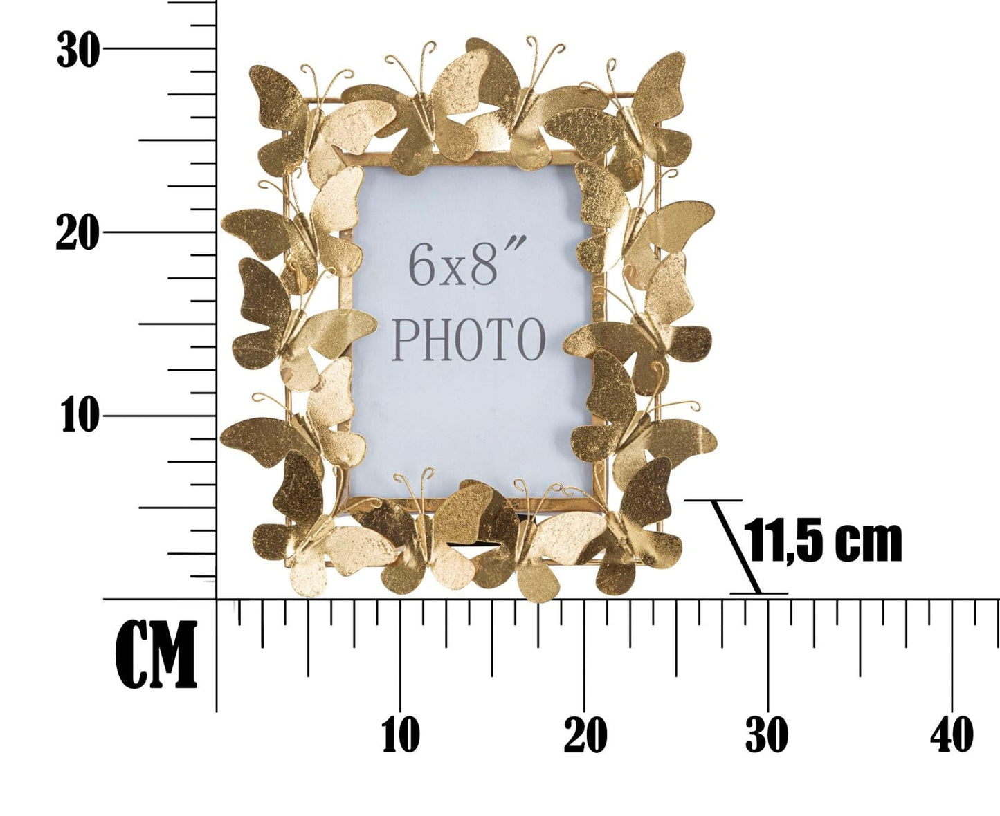 Mauro Ferretti PHOTO FRAME BUTTERFLY GLAM CM 28X11,5X30,5 (INSIDE SIZES CM 15X20)