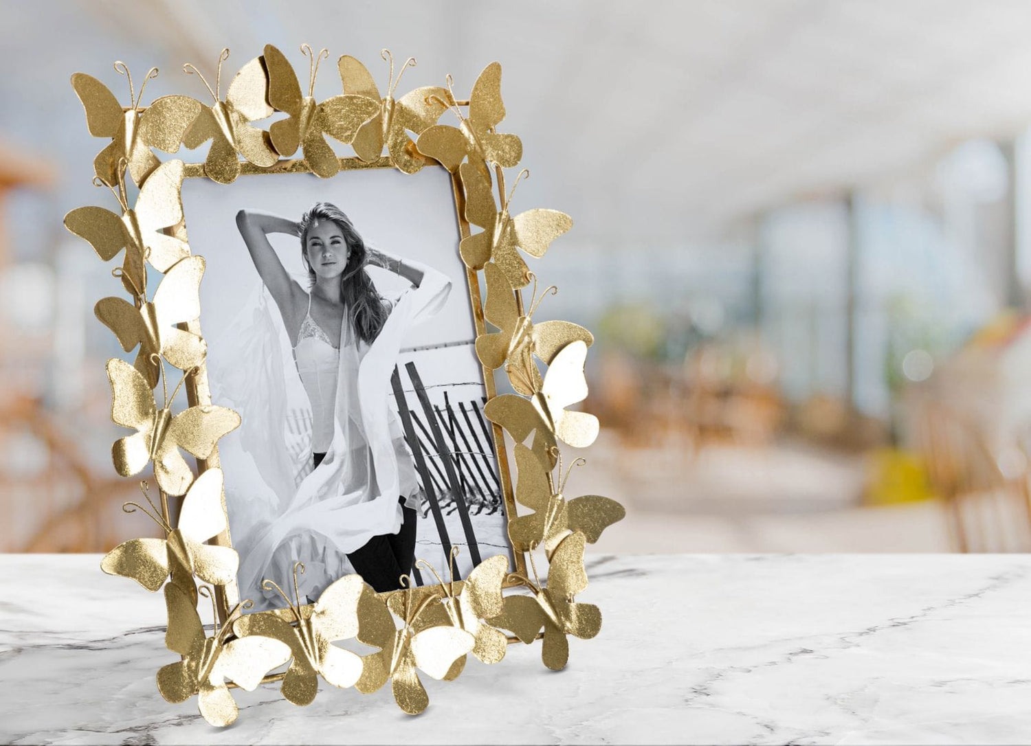 Mauro Ferretti PHOTO FRAME BUTTERFLY GLAM CM 35X15X38 (INSIDE SIZES CM 20X25)