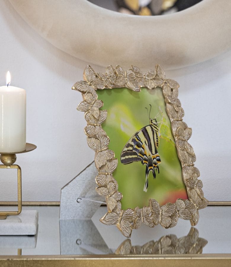 Mauro Ferretti PHOTOFRAME FARFALLE GLOD CM 22,3X2,3X27,8 (INSIDE PHOTO SIZE CM 15X20)