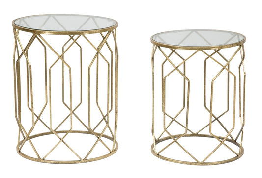 Mauro Ferretti SMALL TABLES TUNISI COUPLE CM Ø 42X53-38X47