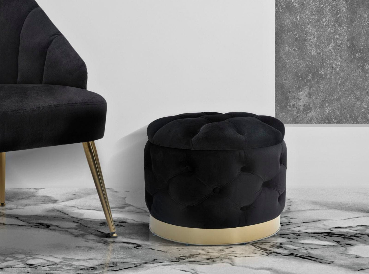 Mauro Ferretti STOOL/STORAGE RICH NERO CM Ø 55X42