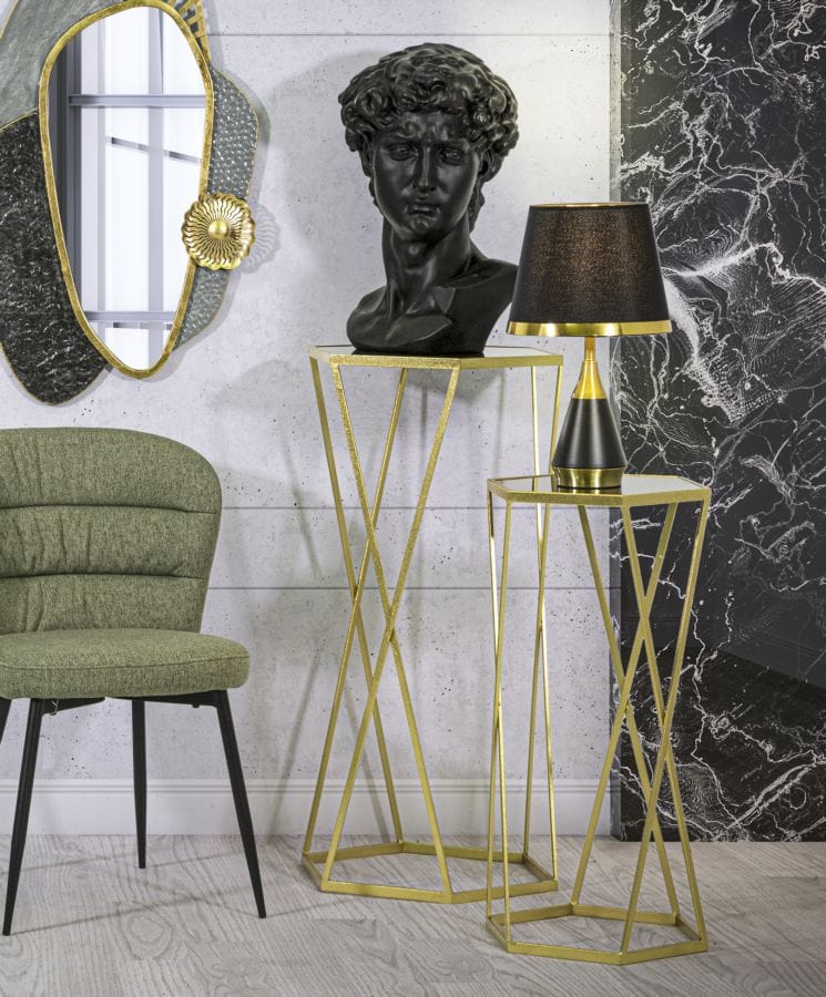 Mauro Ferretti TABLE ESAGONAL SET 2 PCS CM Ø 50X100-40X80