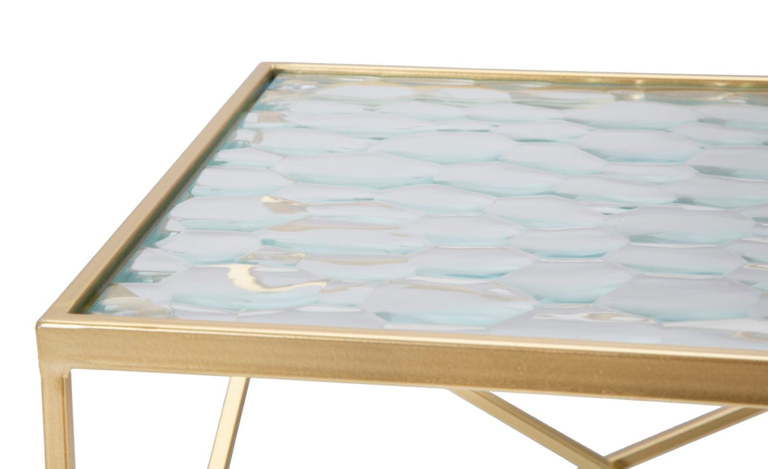 Mauro Ferretti TABLE GLASSY SET 2 PCS CM 31,5X31,5X68-28X28X64