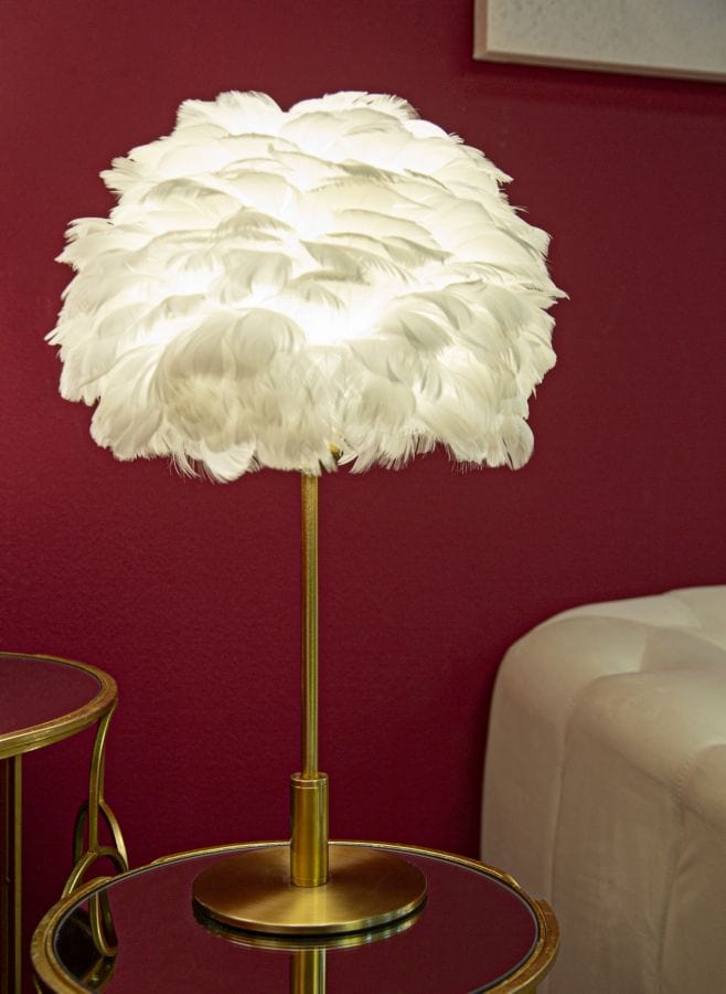 Mauro Ferretti TABLE LAMP BALL FEATHER CM Ø 30X50