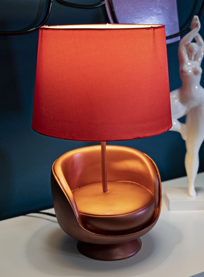 Mauro Ferretti TABLE LAMP MIDCENTURY RED CM Ø 26X43