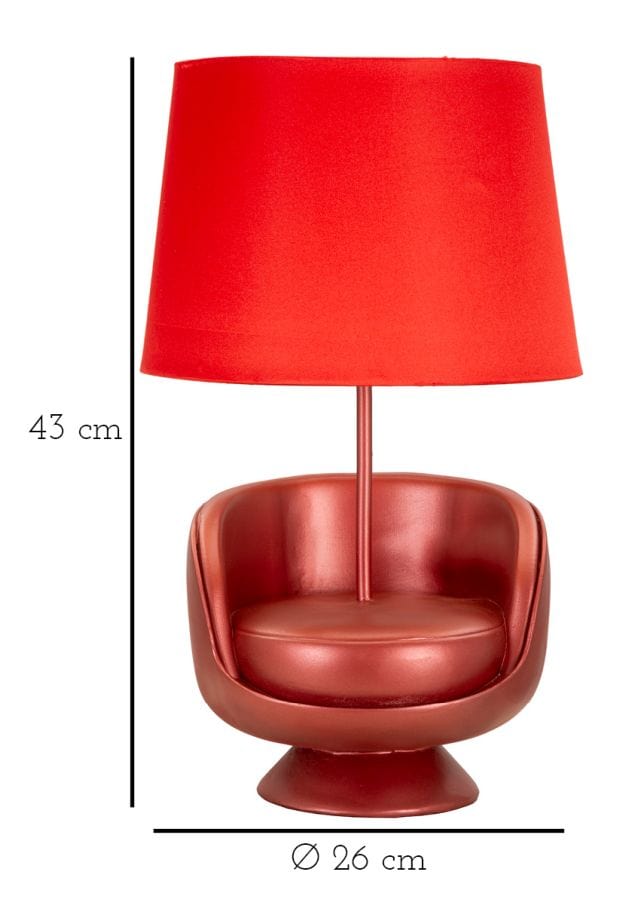 Mauro Ferretti TABLE LAMP MIDCENTURY RED CM Ø 26X43