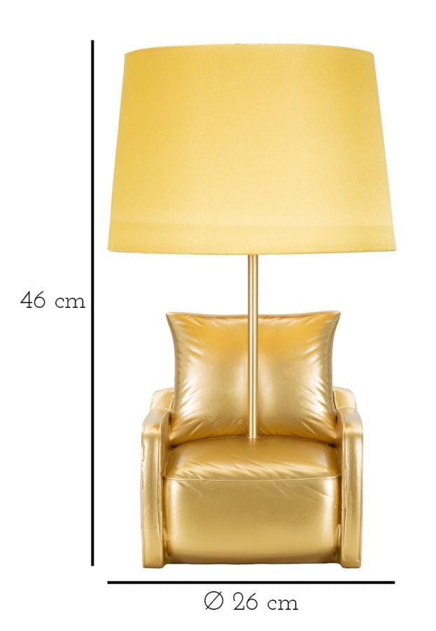 Mauro Ferretti TABLE LAMP MIDCENTURY YELLOW CM Ø 26X46