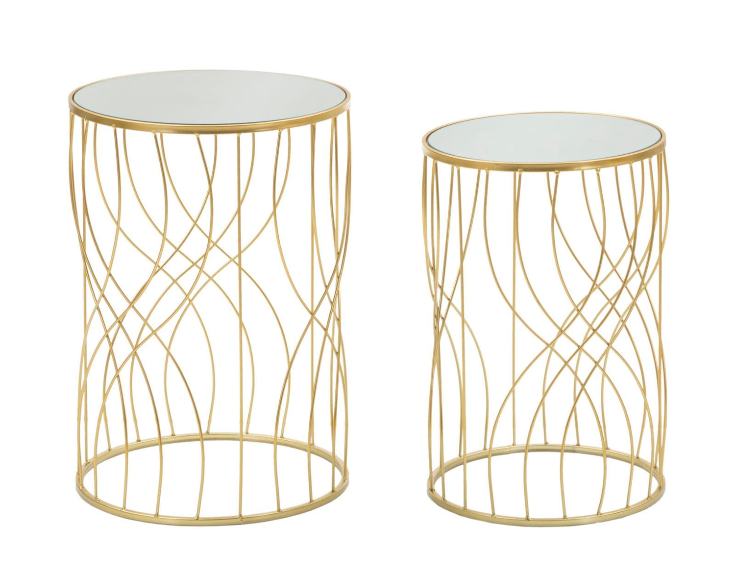 Mauro Ferretti TABLE LIGNE SET 2PCS CM Ø 38X55-33X50