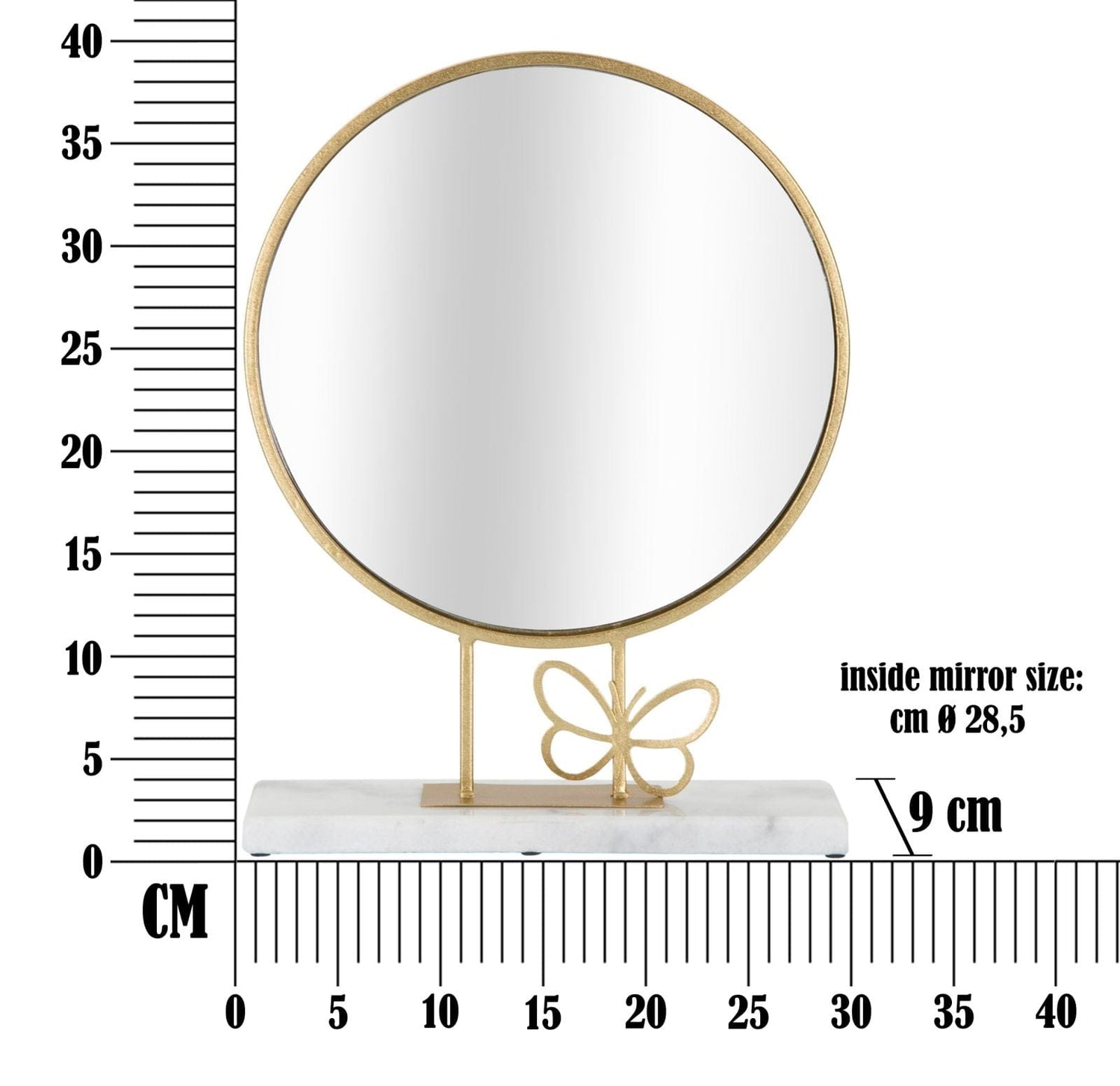 Mauro Ferretti TABLE MIRROR BUTTERFLY CM 30X9X39,5