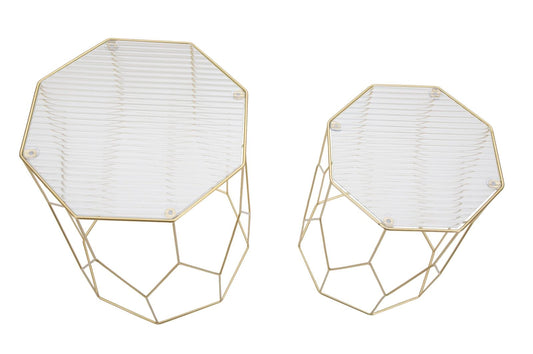 Mauro Ferretti TABLE NEW GLASS SET 2 PCS A CM Ø 37X47-31X42