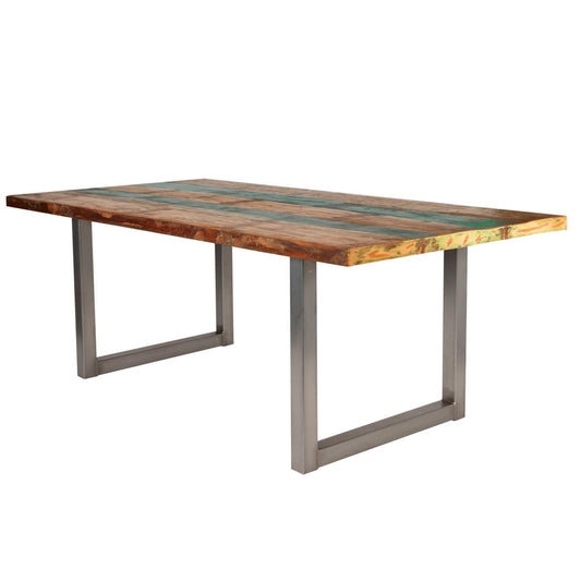 SIT Möbel Im- und Export Tafel 160x85 cm, kleurrijk hergebruikt hout