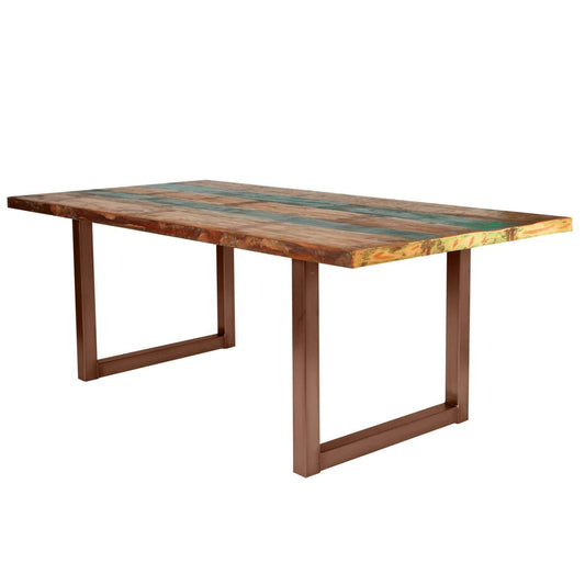 SIT Möbel Im- und Export Tafel 200x100 cm, kleurrijk hergebruikt hout