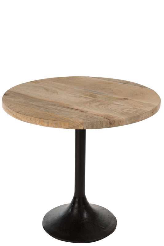 IndustrieelHuys.nl Tafel Bar Rond Hout/Metaal Naturel/Zwart (80074)