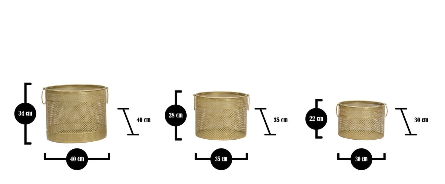 Mauro Ferretti VASE HOLDER CAGE TRIS CM Ø 40X34-35X28-30X22